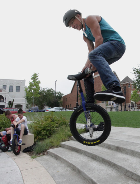 Joe Davis unicycle trick